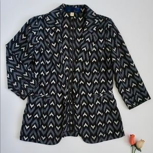Francesca’s Blazer Aztec Print in Blue, Size Small